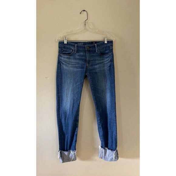 Adriano Goldschmied Womens Size 27 The Stevie Cuff Slim Straight Cuffed Jeans - Picture 1 of 5